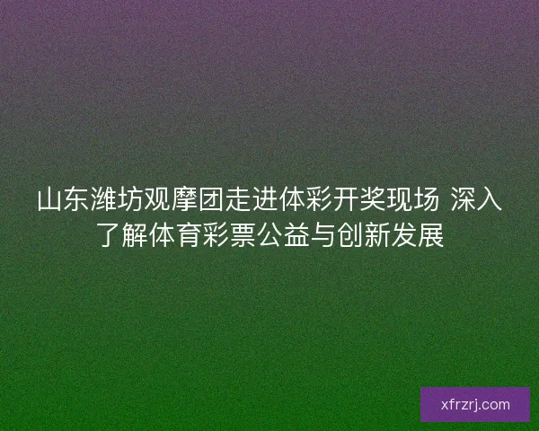 山东潍坊观摩团走进体彩开奖现场 深入了解体育彩票公益与创新发展